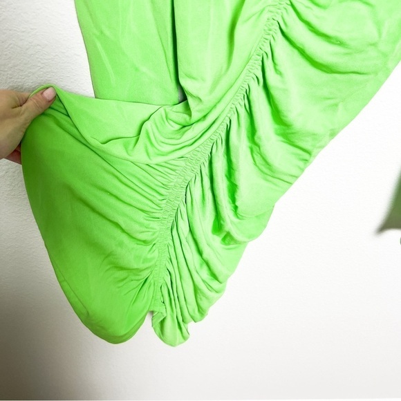 Givenchy Evening Ruched Crepe Dress in Jersey Green Gathered hidden zipper sz 40 - Picture 4 of 14